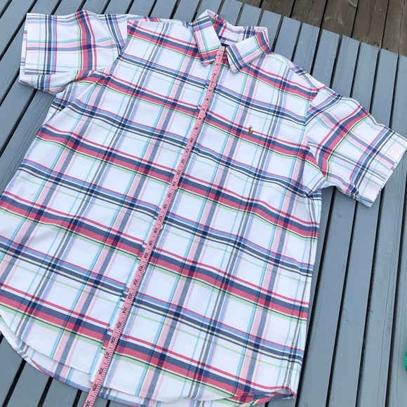 POLO RALPH LAUREN SHORT SLEEVE PLAID OXFORD - Picture 6 of 6
